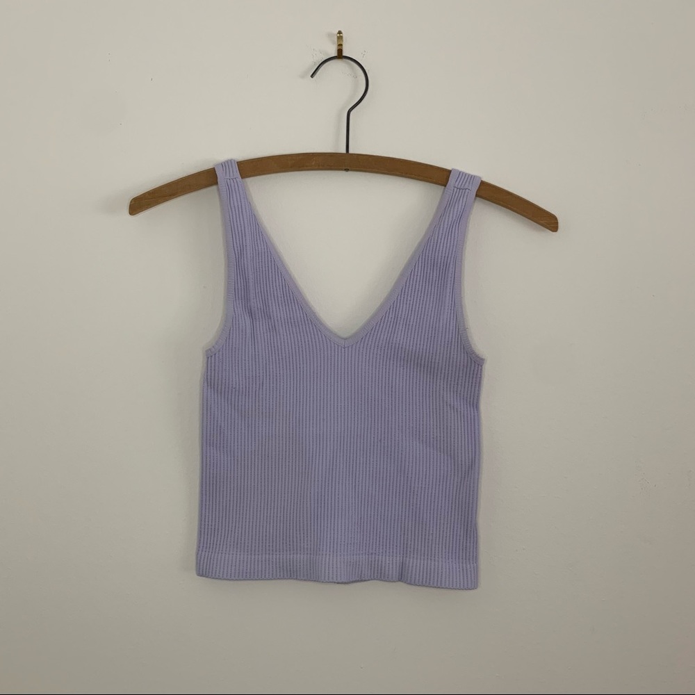 Lavender Ribbed Crop Top